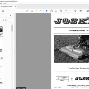 Joskin Weidepflegemäher 180 Ersatzteilhandbuch - PDF DOWNLOAD