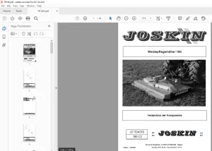 Joskin Weidepflegemäher TR180 Ersatzteilhandbuch - PDF DOWNLOAD