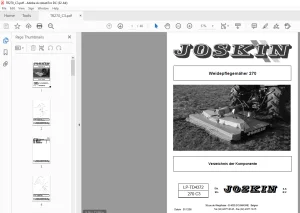 Ersatzteilhandbuch Joskin Weidepflegemäher TR270 PDF Download (German)