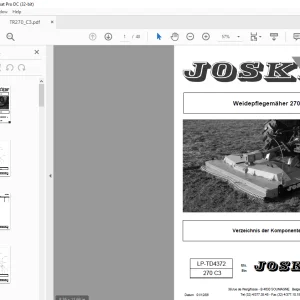 Ersatzteilhandbuch Joskin Weidepflegemäher TR270 PDF Download (German)