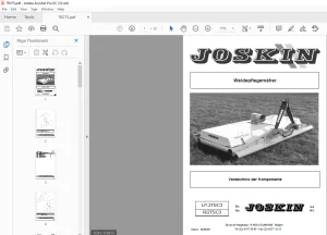 Joskin Weidepflegemäher TR275 Ersatzteilhandbuch - PDF DOWNLOAD