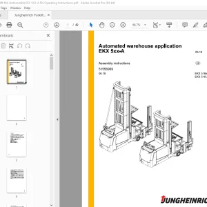 Jungheinrich Forklift EKX 5XX-A EKX 516K-A EKX 516-A Assembly Manual 51556969 PDF