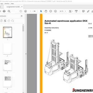 Jungheinrich Forklift EKX 5xx-A EKX 516k-A EKX 516-A Assembly Manual 51556969 PDF
