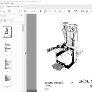 Jungheinrich Forklift ERC/ERC-Z 12/14/16 Operating Manual 10001353 PDF