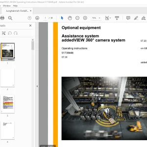 Jungheinrich Forklift addedVIEW 360° camera system Operating Manual 51738446 PDF