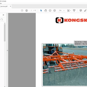 KONGSKILDE HERSES 3 RANGEES Dia10 & 14 mm UTILISATION & PIECES Manual