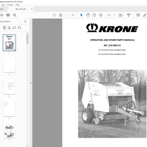 KRONE KR 130 KR 160 OPERATING AND SPARE PARTS MANUAL - PDF