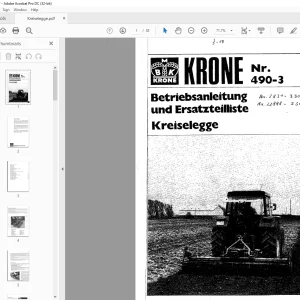 KRONE Kreiselegge Betriebsanleitung und Ersatzteilliste Manual - PDF
