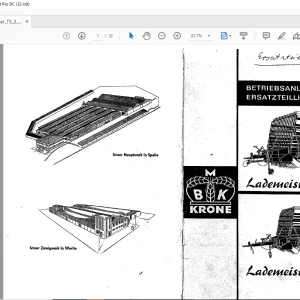 KRONE Lademeister TS 3 TS 3S Betriebsanleitung und Ersatzteilliste Manual