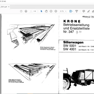 KRONE Silierwagen SW 5001 SW 4001 Betriebsanleitung und Ersatzteilliste Manual