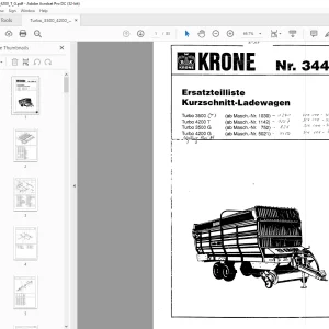 KRONE Turbo 3500 (T) Turbo 4200 T Turbo 3500 G Turbo 4200 G Ersatzteilliste Manual
