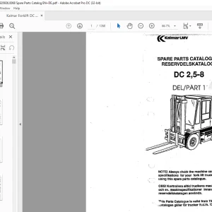 Kalmar Forklift DC 2.5-8 Parts Catalog Manual EN+DE - PDF DOWNLOAD