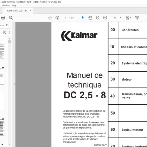 Kalmar Reach Stacker DC 2,5-8 Manuel de technique - PDF DOWNLOAD