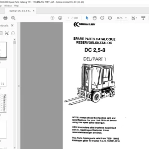 Kalmar Reach Stacker DC 2,5-8 Parts Manual EN_SW - PDF DOWNLOAD
