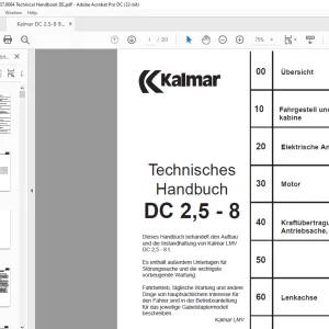 Kalmar Reach Stacker DC 2,5-8 Technisches Handbuch - PDF DOWNLOAD