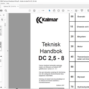Kalmar Reach Stacker DC 2,5-8 Teknisk Handbok - PDF DOWNLOAD