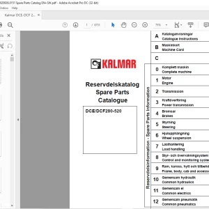 Kalmar Reach Stacker DCE/DCF280-520 Parts Manual EN_SW - PDF DOWNLOAD