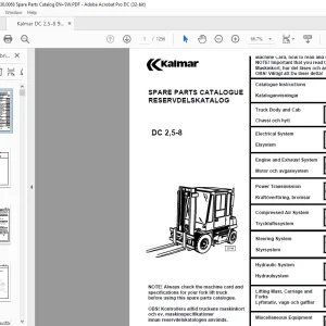 Kalmar Stacker DC 2,5-8 Parts Manual EN_SW - PDF DOWNLOAD