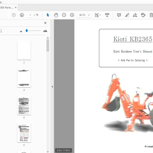 Kioti KB2365 Parts Manual - PDF