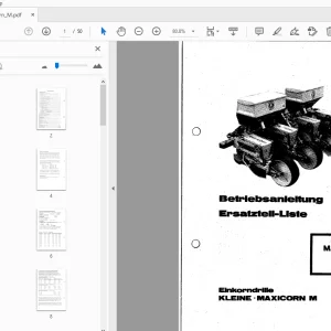 Franz Kleine Maxicorn M Betriebsanléitung Ersatzteil Liste - PDF