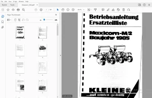 Franz Kleine Maxicorn M2 Baujahr 1985 Betriebsanléitung Ersatzteil Liste - PDF