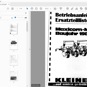 Franz Kleine Maxicorn M2 Baujahr 1985 Betriebsanléitung Ersatzteil Liste - PDF
