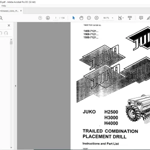Kongskilde COMBINATION H2500 H3000 H4000 Instructions and Part List Manual