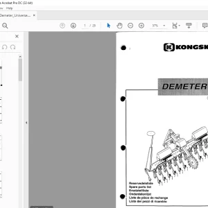 Kongskilde Demeter Universe Parts List Manual - PDF DOWNLOAD