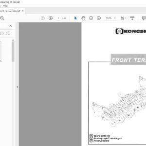 Kongskilde Front Terra Disc Spare Parts List Manual  - PDF DOWNLOAD