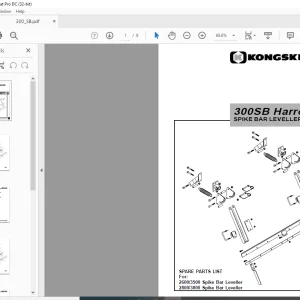 Kongskilde Harrows SPIKE BAR LEVELLER SPARE PARTS LIST MANUAL