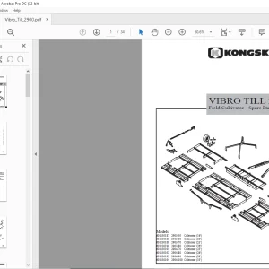 Kongskilde VIBRO TILL 2900 Field Cultivator Spare Parts List Manual