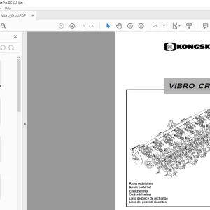 Kongskilde Vibro_Crop Parts List Manual  -  PDF DOWNLOAD