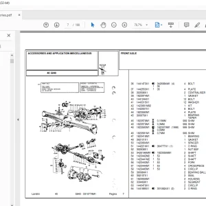Landini 5840 Tractor Parts Manual  - PDF DOWNLOAD