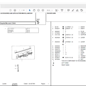 Landini Accessories C5830 Tractor Parts Manual -  PDF DOWNLOAD