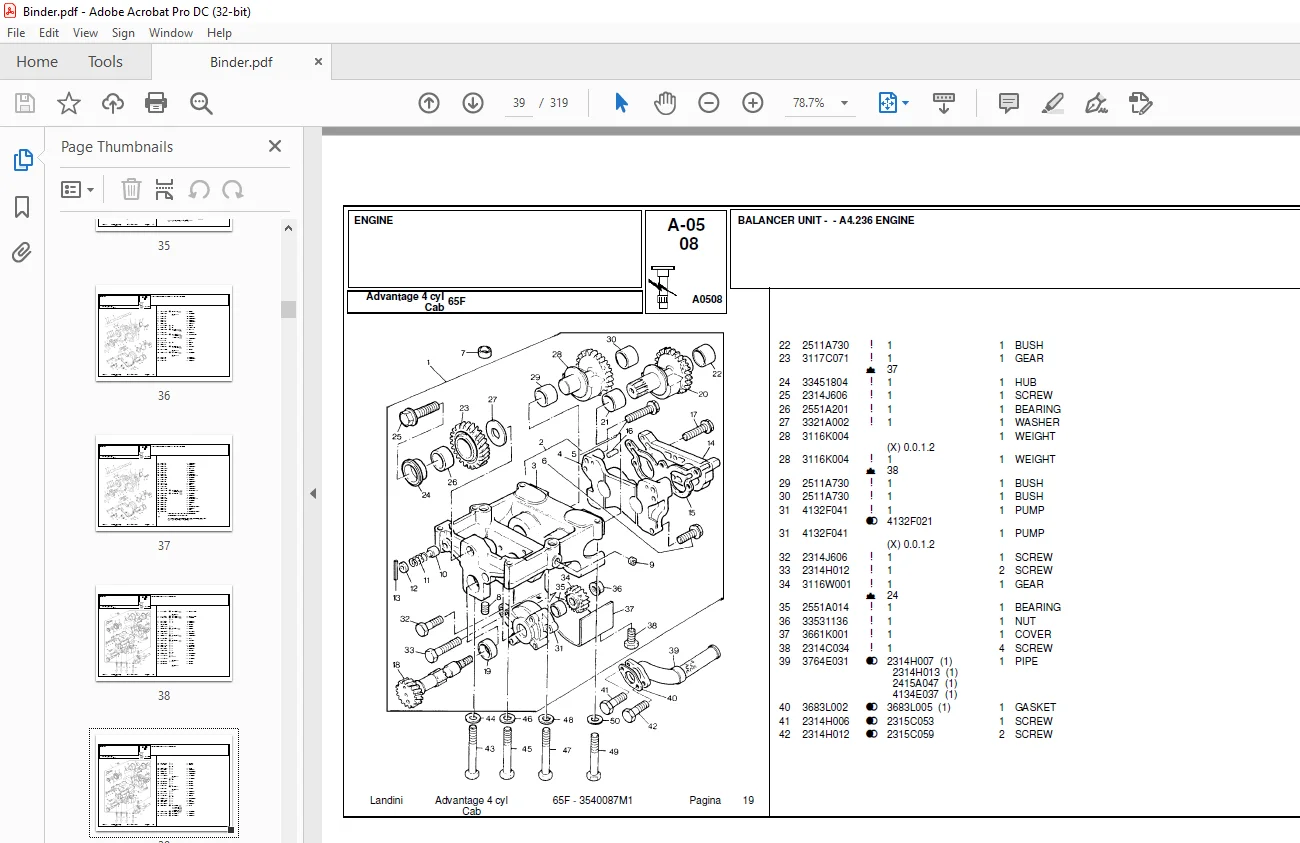 Landini Advantage_65F Tractor Parts Manual - PDF DOWNLOAD - Image 3
