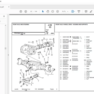 Landini Advantage_75F Tractor Parts Manual - PDF DOWNLOAD