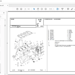Landini Advantage_85F Tractor Parts Manual  - PDF DOWNLOAD