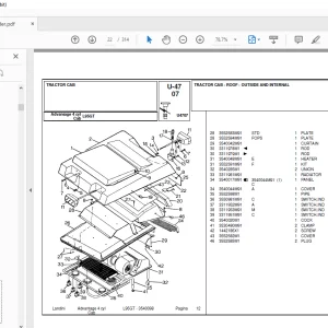 Landini Advantage_L95GT Tractor Parts Manual -  PDF DOWNLOAD