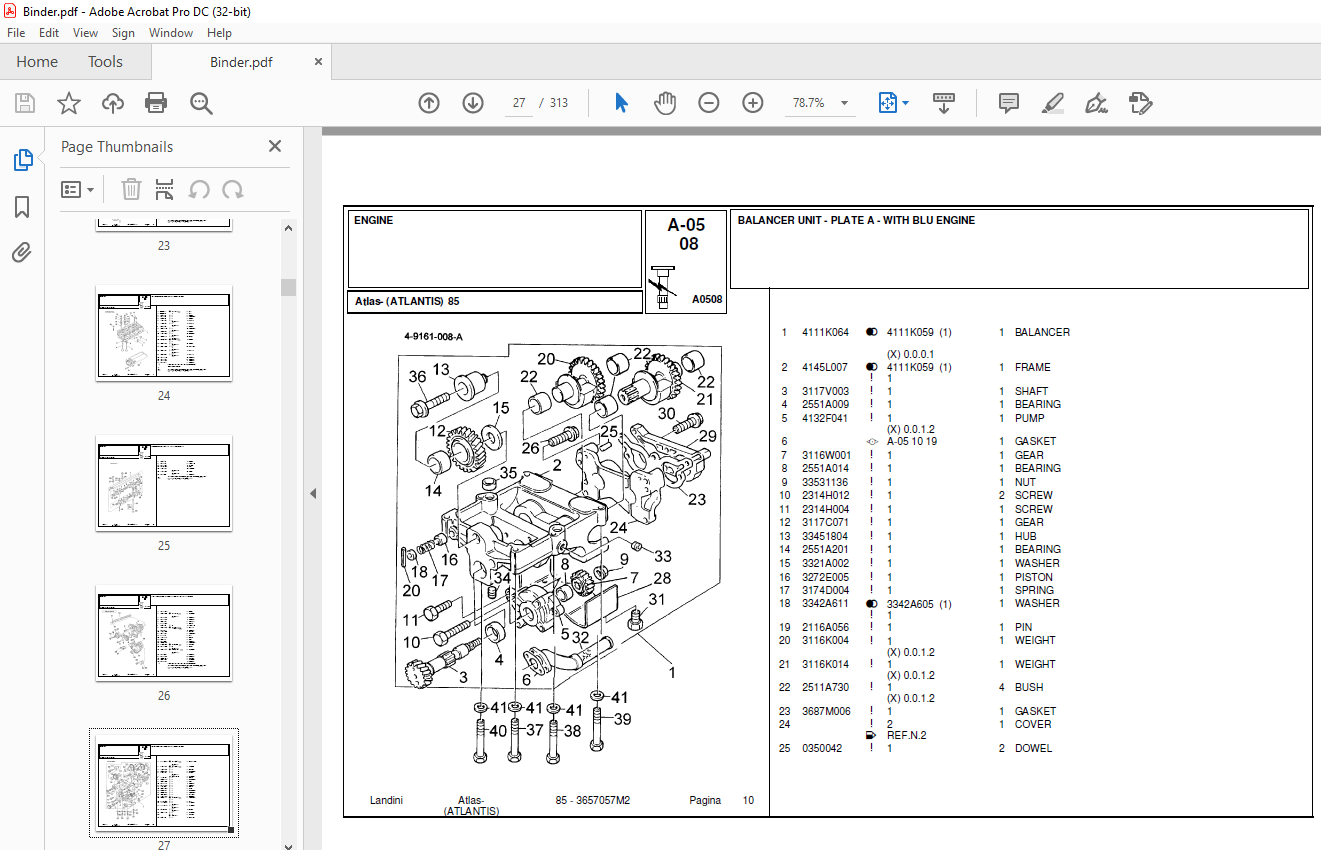 Landini Atlas_85 Tractor Parts Manual - PDF DOWNLOAD - HeyDownloads ...