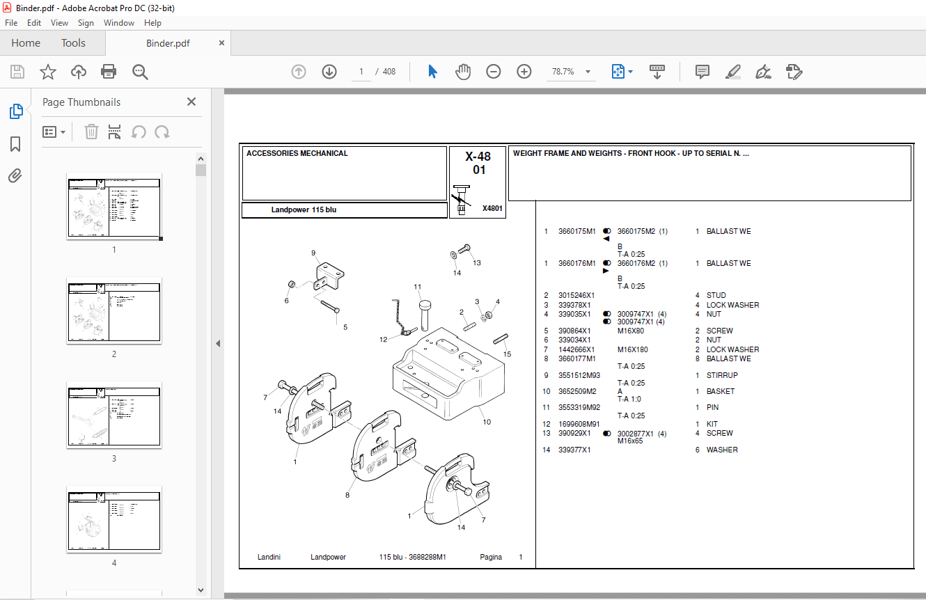 Landini Landpower_115 Tractor Parts Manual - PDF DOWNLOAD ...