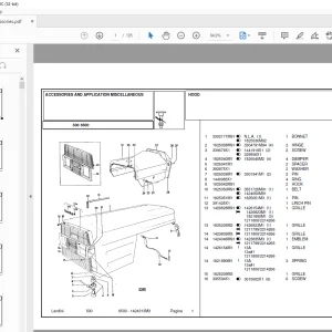 Landini Tractor 6500 Accessories Parts Manual 1424313M3 - PDF