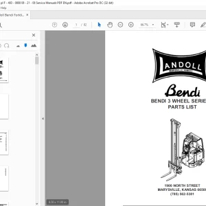 Landoll Bendi 3 WHEEL SERIES II PARTS LIST Manual - PDF DOWNLOAD