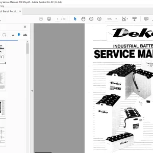 Landoll Bendi Forklift Deka EX Battery Service Manual - PDF DOWNLOAD