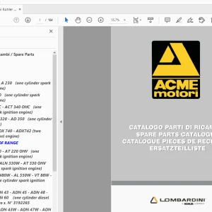 Lombardini Kohler Acme Motori A 220 Basic A 230 Parts Manual - PDF