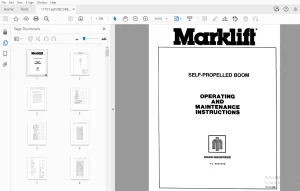 MARKLIFT 21RT/21S/30H/30L/30RT/40/40RT SELF-PROPELLED BOOM OPERATING & MAINTENANCE MANUAL - PDF
