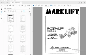 MARKLIFT 80-4 SELF-PROPELLED BOOM OPERATION MAINTENANCE & PARTS MANUAL - PDF