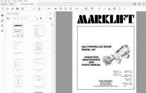 MARKLIFT MODEL 62 SELF-PROPELLED BOOM OPERATION MAINTENANCE & PARTS MANUAL - PDF