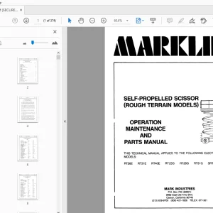 MARKLIFT RT26E RT31E RT40E RT25G RT26G RT31G SRT31G RT40G OPERATION MAINTENANCE & PARTS MANUAL - PDF