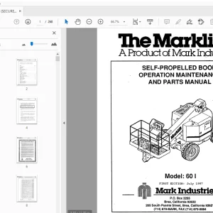 MARKLIFTS 60I SELF-PROPELLED BOOM OPERATION MAINTENANCE & PARTS MANUAL - PDF
