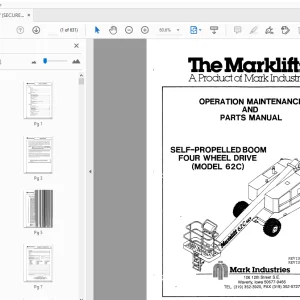 MARKLIFTS 62C SELF-PROPELLED BOOM OPERATION MAINTENANCE & PARTS MANUAL - PDF